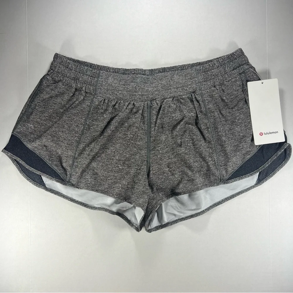 Lululemon Hotty Hot Short II 2.5 Heather Lux Multi Black Heathered Black Size 14